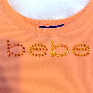 Bebe Tank Top Orange Swarovski Crystals Like New Excellent Condition Y2K…